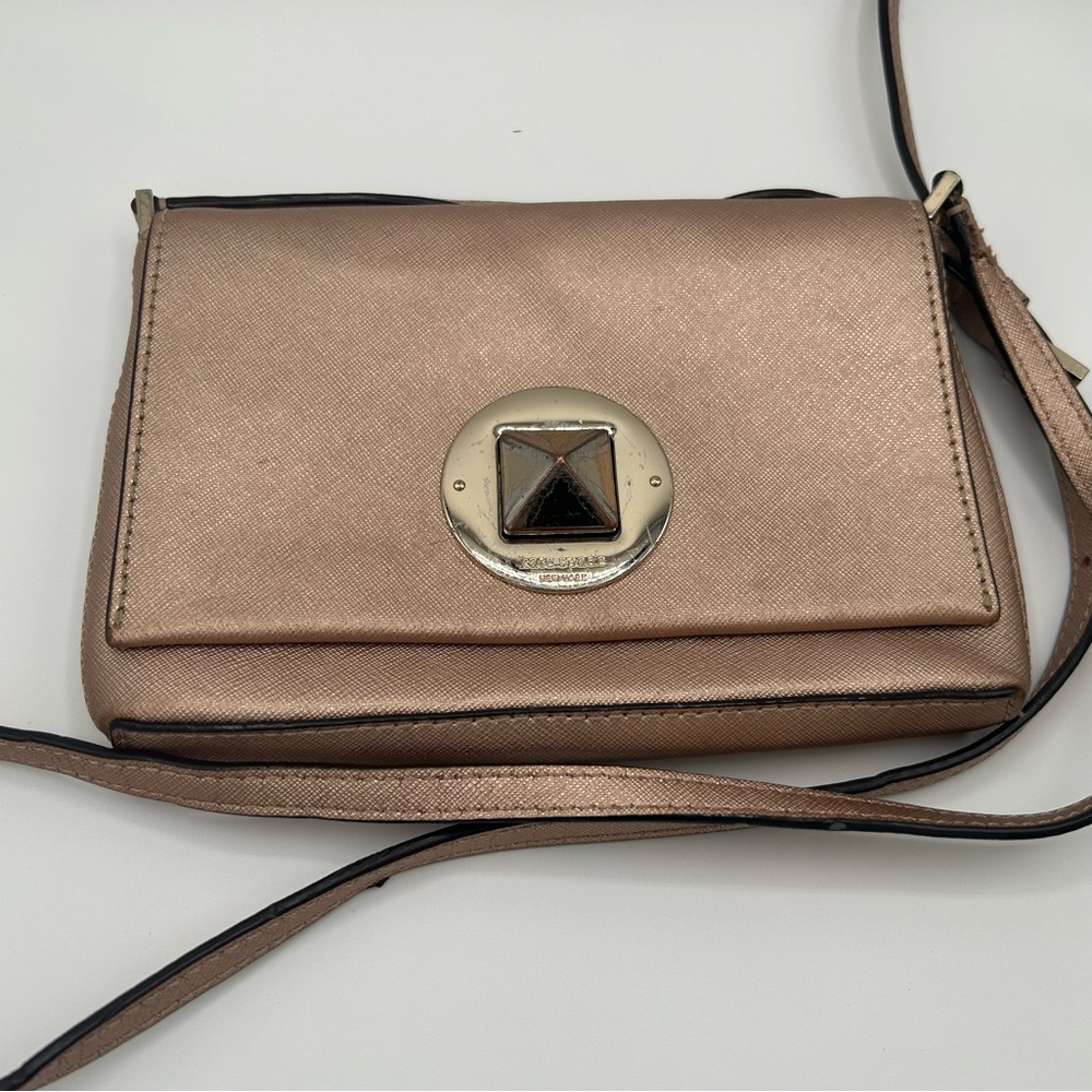 Kate Spade Gold Crossbody Bag with Geometric Hardware